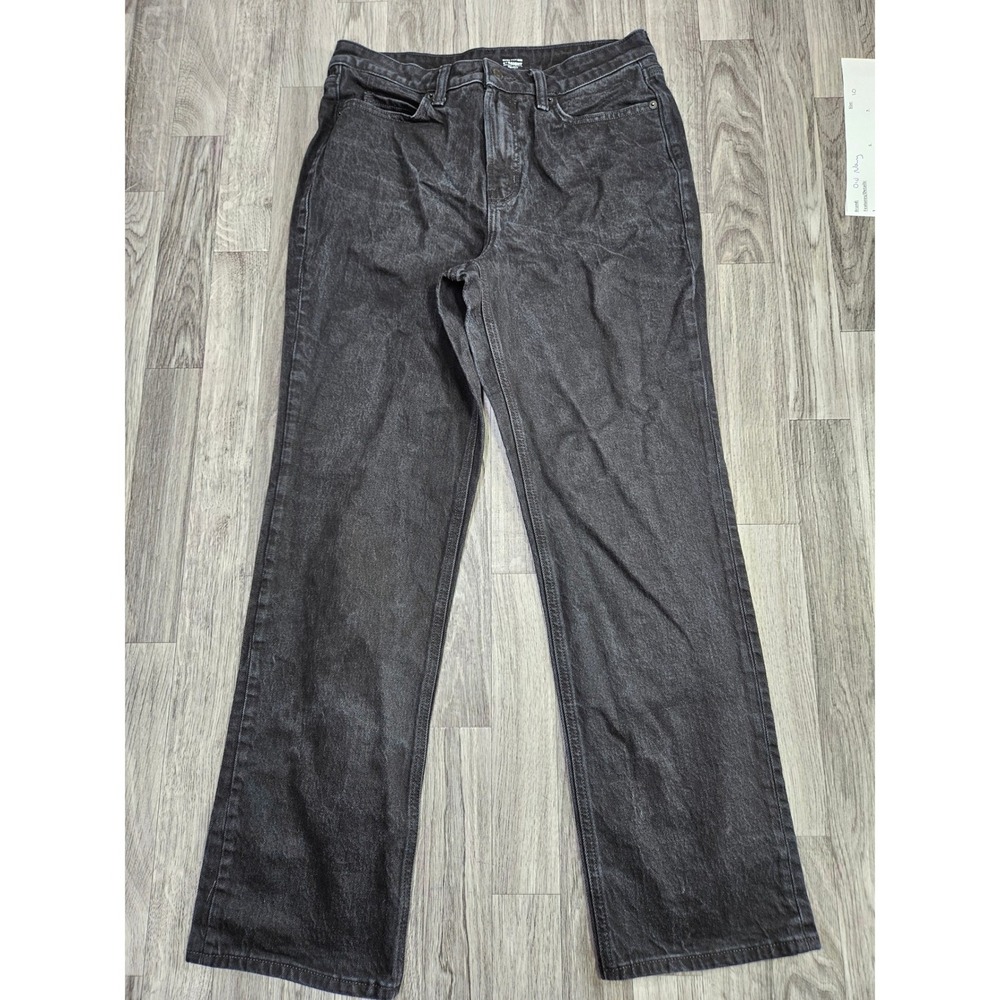 Old Navy Straight Jeans Women 10 Black Extra High Rise Secret-Smooth Pockets